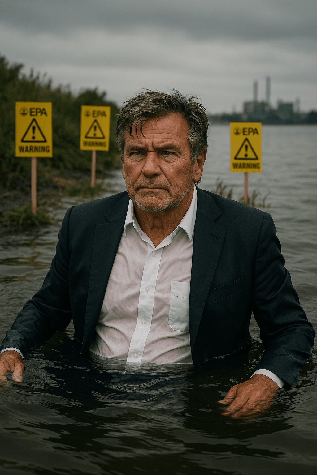 The Secretary swimming
